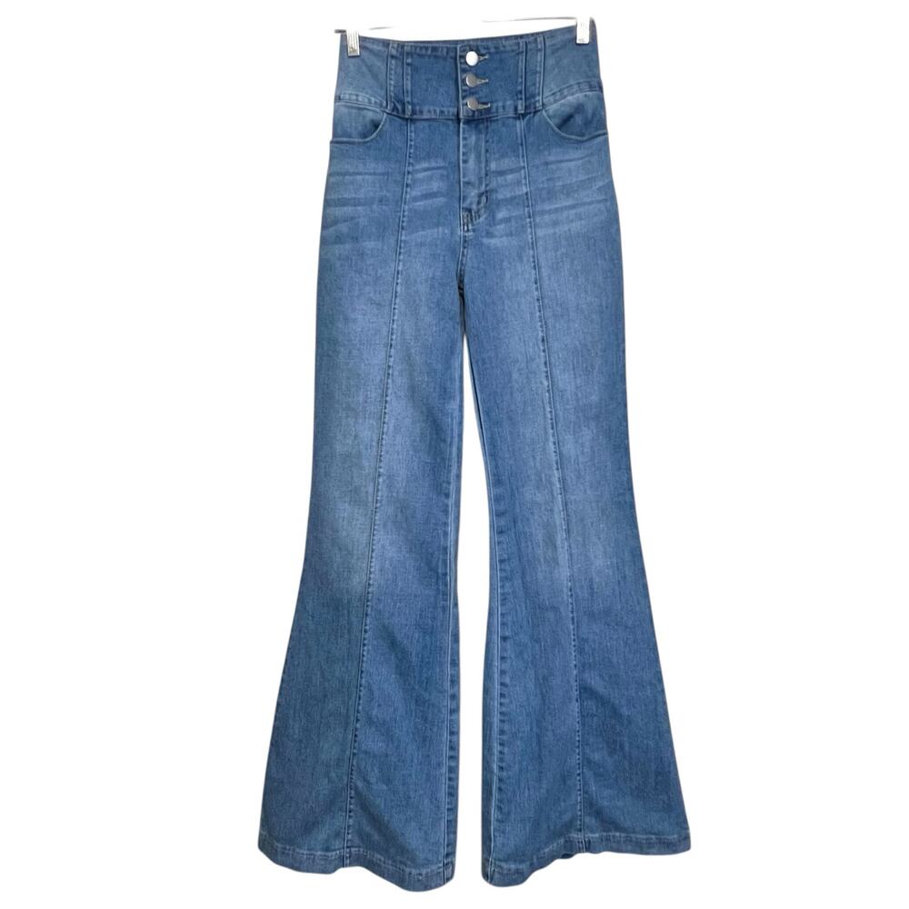 Jealous Tomato Denim Jeans Womens M High Rise Flare Wide Leg